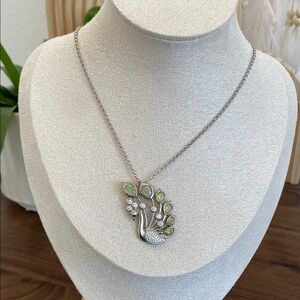 New Hespera Opal and White Topaz Peacock Necklace